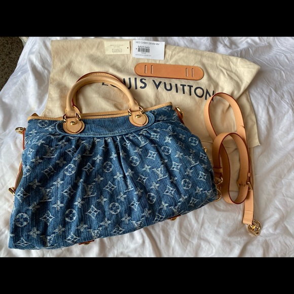 🎈SOLD❤️💎Louis Vuitton Cabby Denim MM Beautiful - Picture 1 of 16